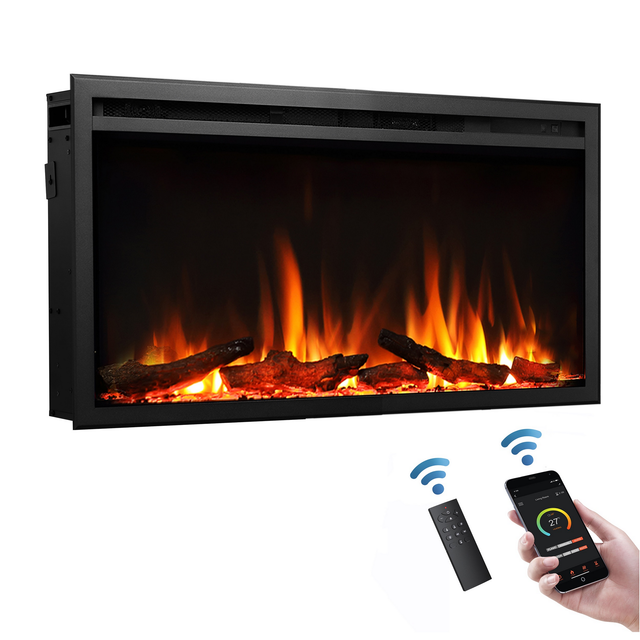 CrownFlame Elektrokamin 'Atalanta 33' schwarz 1,5 kW