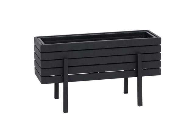 Pflanzkasten MCW-P88, Blumen-/Pflanzkübel Blumenkasten, In-/Outdoor Akazie Holz MVG-zertifiziert 35x62x22cm ~ schwarz