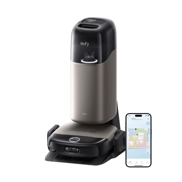 eufy Robot Vacuum Omni S2 Saugroboter mit Wischfunktion (30.000 Pa, 100 AW, AeroTurbo™ 2.0, HydroJet™ 2.0, 12-in-1 UniClean™ Station, 68 Tage automatische Staubabsaugung, DuoSpiral™ Entwirrbürsten)