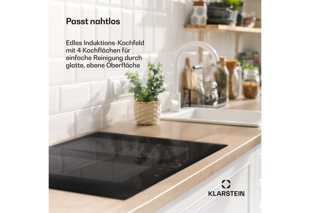 Delicatessa 70 Flex Einbaukochfeld Induktion 4 Zonen 7000W Glaskeramik Schwarz