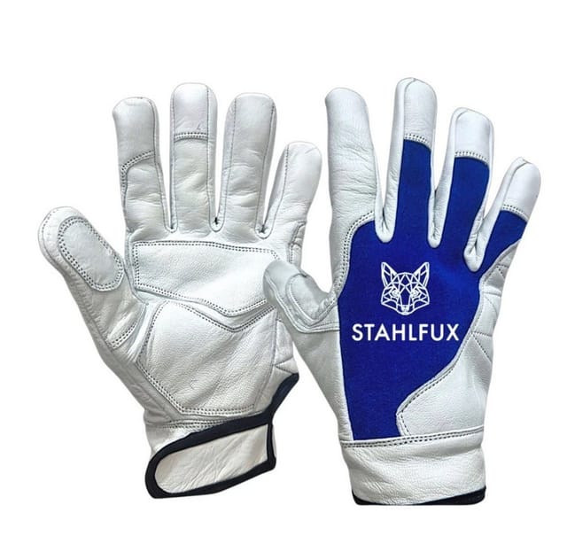 StahlFux Schweißerhandschuhe Handschuhe Ziegenleder Schweißhandschuhe (Spar-Set, 1-St., Schweißarbeiten) Verstärkte Nähte schützen zuverlässig vor Hitze und Abrieb