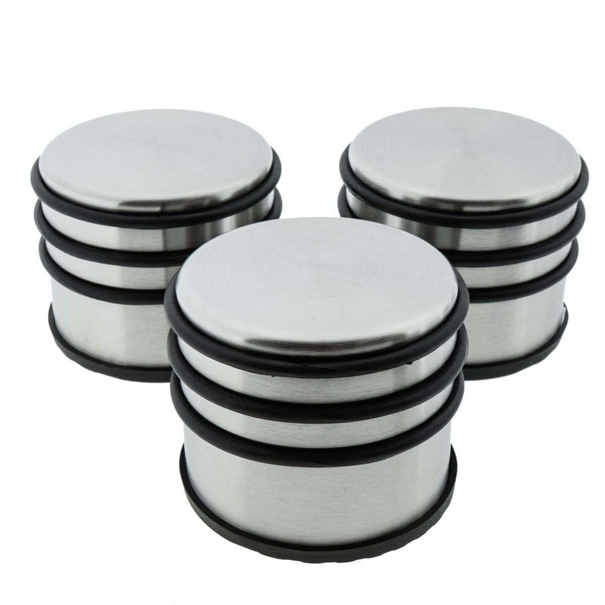 3 x Türstopper gummiert Ø 94 x 80 mm hoch silber
