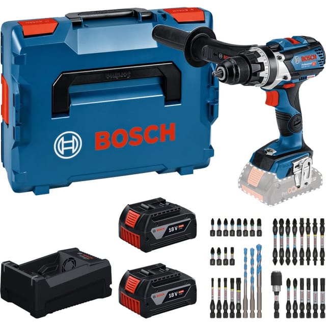 Bosch Professional Bosch Werkzeug-set: Akku-bohrschrauber Gsr 18v-110 C + 2x Gba 5 Ah + Gal 12v/18v-80 + Bit-set In L-boxx