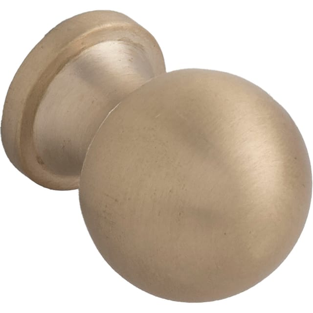 Technik Team Möbelknopf Isse Ø 20mm - Tiefe 26mm, Sockel Ø 16mm, Messing Matt Gebürstet