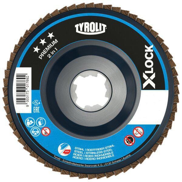Fächerscheibe Premium X-lock Ø 125 Mm Körnung 40 28n Edelstahl,stahl Zirkonkorund Ausführung Za 40 Q- B