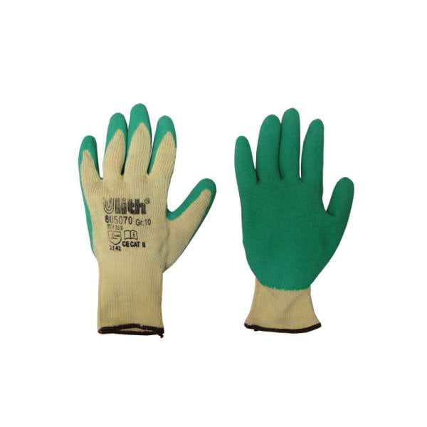 1 Paar Arbeitshandschuhe Grip Latex Grün Cat2 En388 Gr.10