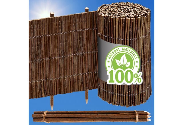 Beeteinfassung Weide Rolle 300x20 Set Mit 7 Pflöcken