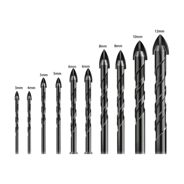 10-teiliges Glasbohrer-set, Fliesenbohrer, Keramikbohrer Mit Sechskantschaft Zum Bohren Von Löchern In Glas Und Fliesen