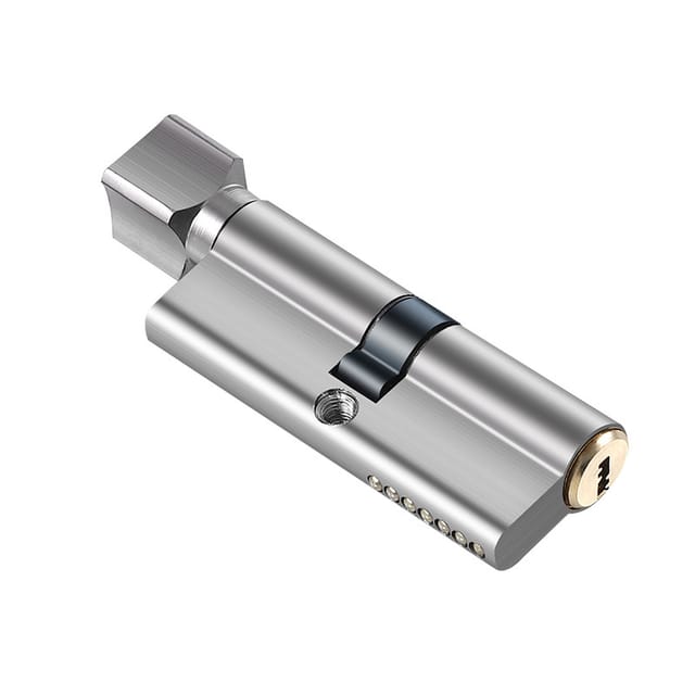 70-mm-türschließzylinder Mit Versetztem Profil, 3 Knöpfe, Einbruchsicher, Messing, Für Innentüren, 1 Stück