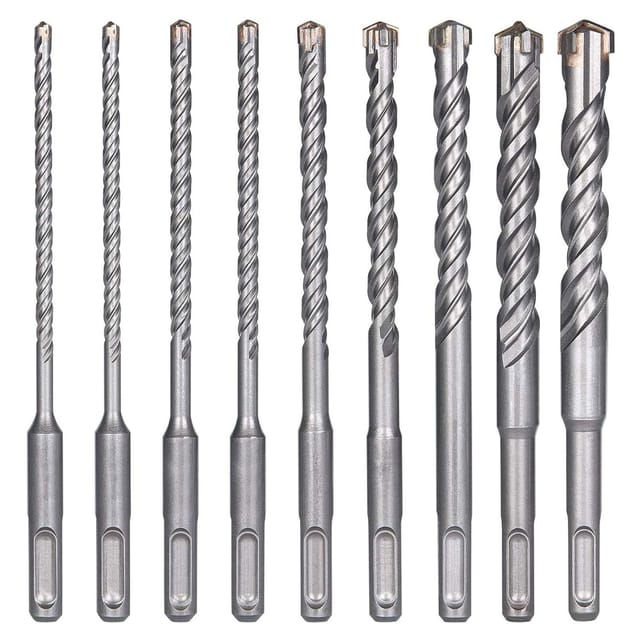 Betonbohrer, 9-teiliges Fliesenbohrer-set (5 Mm 16 X 160 Mm), Sds-plus-schlagbohrer, Kreuznutbohrer