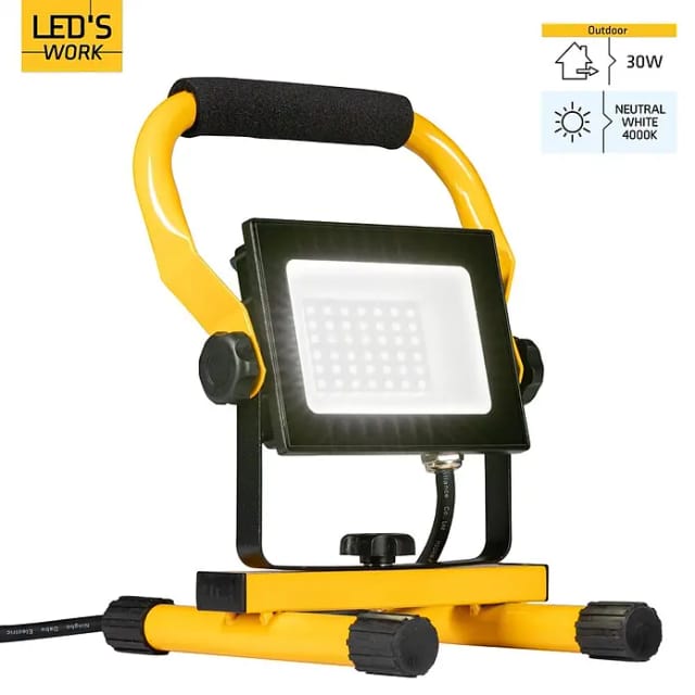 LED's work LED-Arbeitsleuchte (L x B x H: 18 x 18 x 24 cm, 2.700 lm, Lichtfarbe: Neutralweiß, Netzbetrieben, IP65)