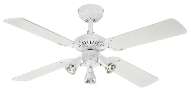 WESTINGHOUSE Westinghouse Deckenventilator Princess Euro 105 cm Weiß mit Beleuchtung und Zugketten