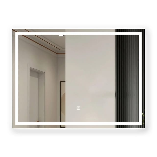 Aica Sanitär Badspiegel 140x70 cm Spiegel mit LED Beleuchtung Touch Wandschalter Kaltweiß Beschlagfrei Wandspiegel Badezimmerspiegel
