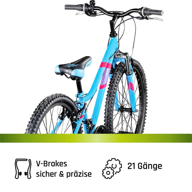 Galano GA20 Jugendfahrrad 24 Zoll Mountainbike 130 - 145 cm 21 Gänge Mädchen Jungen Fahrrad ab 8 Jahre MTB Hardtail Jugendrad V-Brakes