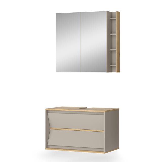 Vicco Badmöbel-Set Edelin, Cashmere/Artisan, 2 Teile, (2-St., 2er Set)