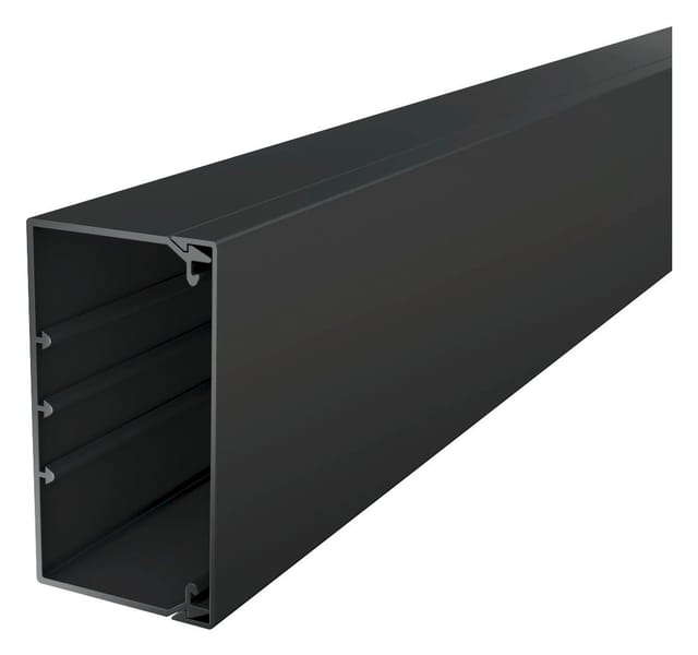 Obo Bettermann Wand- Und Deckenkanal Mit Bodenlochung 2000x110x60 Polyvinylchlorid Tiefschwarz Ral 9005, 2 Meter, 6022018