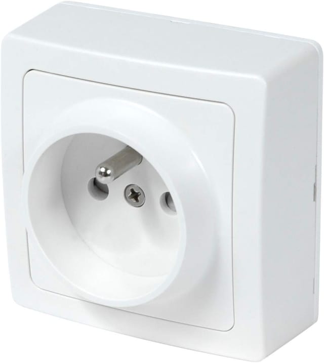 Jssevn Komplette Wandsteckdose – Ideal Für Renovierungen – Aufputzmontage – Weiß – 66 X 72 X 41 Mm