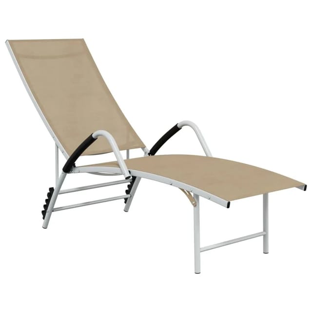 Sonnenliege Textilene Und Aluminium Creme Vidaxl