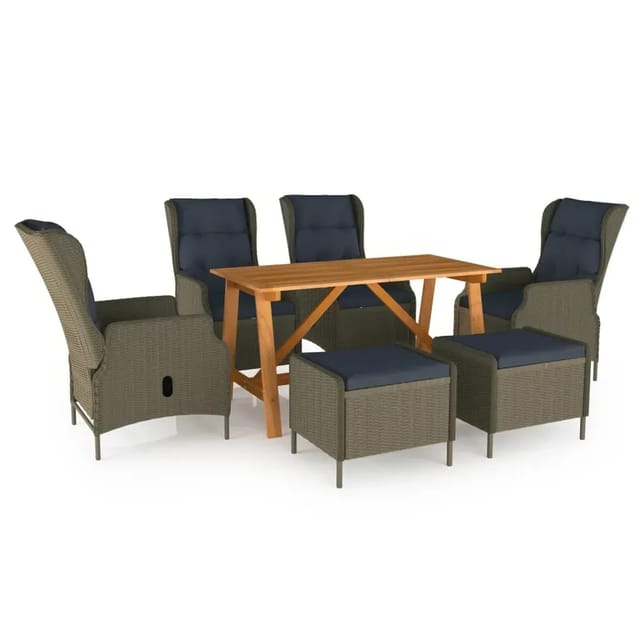 vidaXL 7-Tlg Garten-Essgruppe Braun 3068787