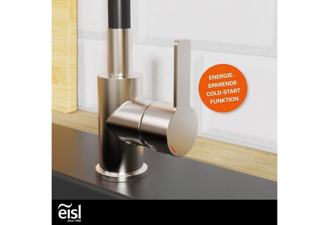 Eisl Spültischarmatur Flexo Küchenarmatur, flexibel, Edelstahl, Soft-Touch, Eco-Click, Cold-Start