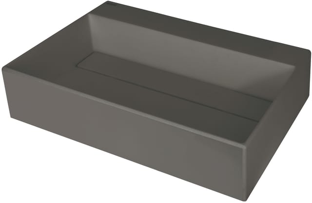 Aufsatzwaschbecken Anthrazit Eckig 60 Cm Granitoptik Ohne Überlauf "correo
