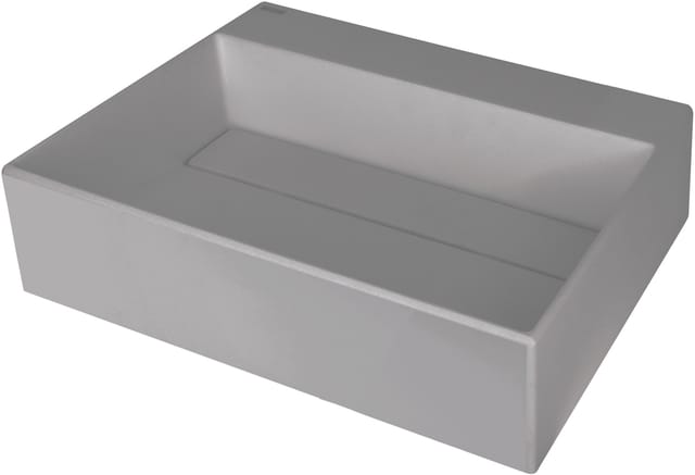 Aufsatzwaschbecken Grau Eckig Granitoptik Mit Verdecktem Ablauf "correo