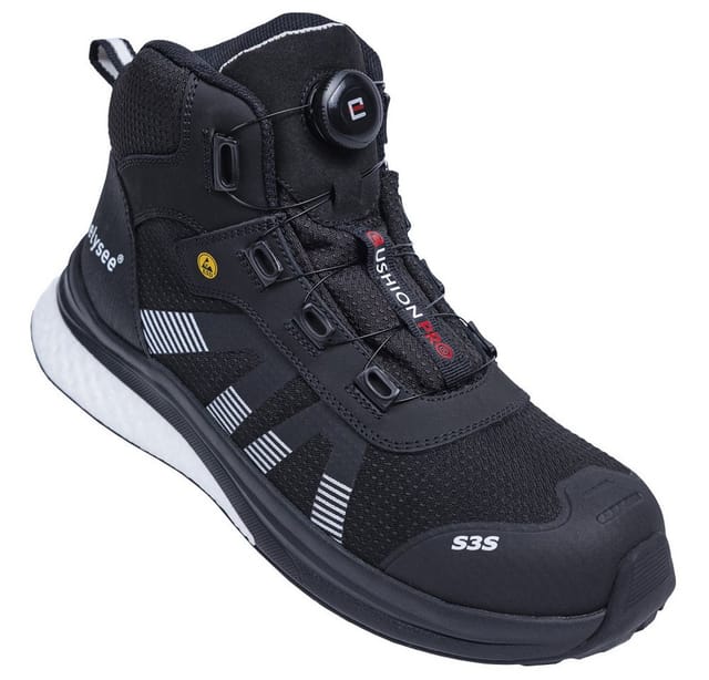Elysee Sicherheitsstiefel Cushionpro Max S3s Fo Sr Sc Esd Gr. 38 Schwarz/weiß