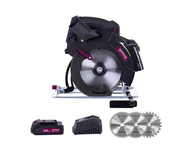 Gomag Akku-handkreissäge Go-hks165 20v Starterkit 2,0 54mm Schnitthöhe