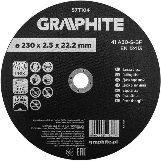 Trennscheibe Graphite Korund 230 Mm 2.5 Mm