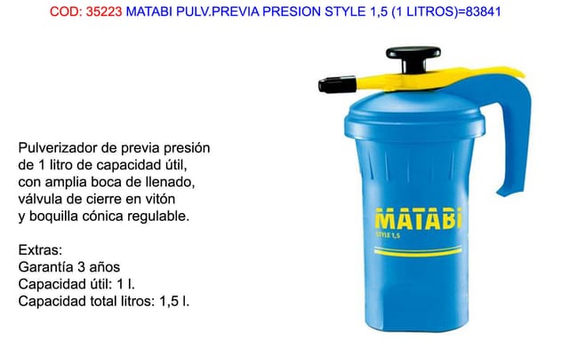 Drucksprühgerät 1 L Matabi Spm83841