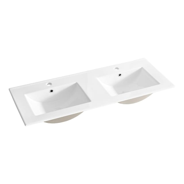 Waschbecken Zum Einbauen Axis 120 Cm Doppelwaschbecken Keramik Weiß Glänzend Design