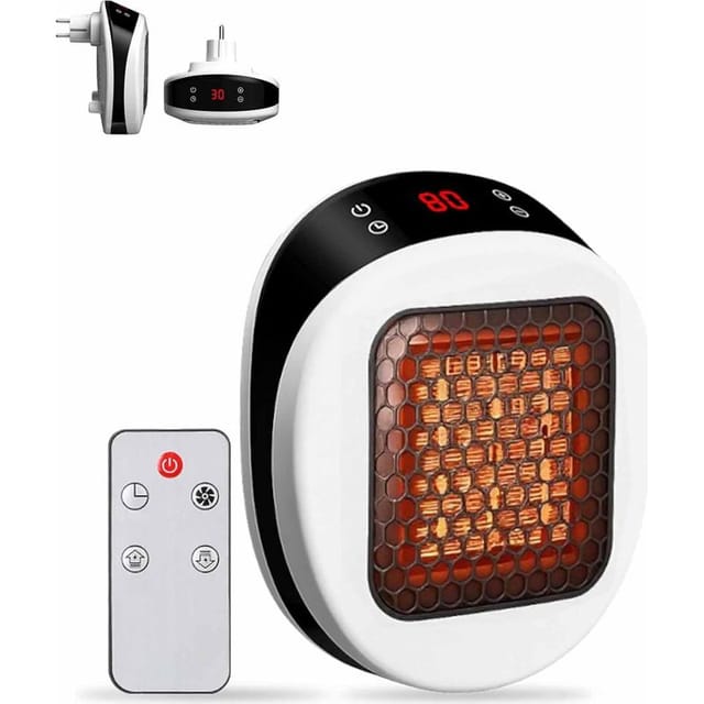 Plug-in Lunaheater, Tragbarer Raumheizer Lunaheater, Tragbarer Plug-in-heizer Mit Fernbedienung, Ptc-keramik-heizelement, Leistungsstarke Wärme In 30 Sekunden (weiß)