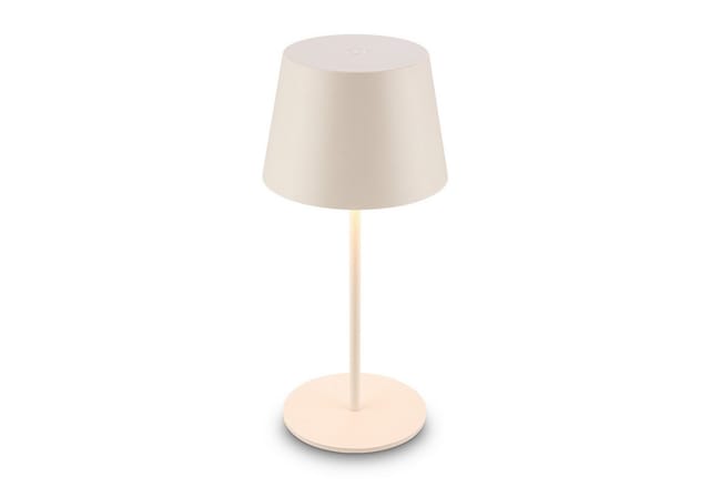Briloner Led Tischlampe Kabellos Ø9,5x20,5 Cm 1,2w 120lm 2700k Warmweiß Dimmbar Altweiß - Akku Tischleuchte Wohnzimmer Schlafzimmer Balkon