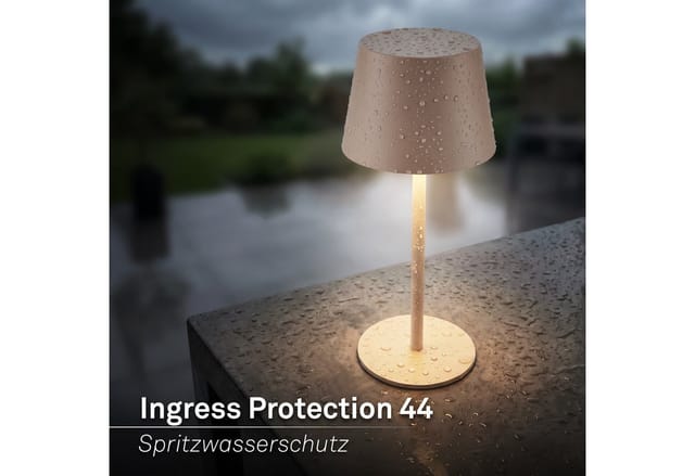 Briloner Led Tischlampe Kabellos Ø9,5x20,5 Cm 1,2w 120lm 2700k Warmweiß Dimmbar Beige - Akku Tischleuchte Wohnzimmer Schlafzimmer Balkon