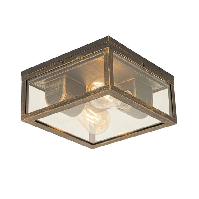 Vintage Deckenleuchte Antikgold Ip44 2-flammig - Charlois