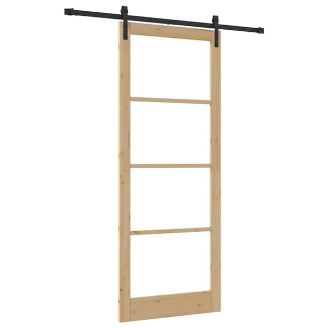 Vidaxl Sliding Door Orkdal Natural And Black 93 X 232 Cm