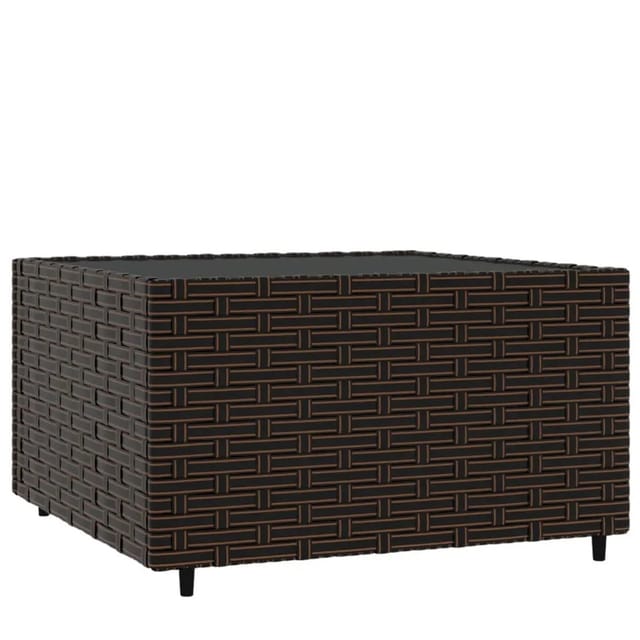 vidaXL Garten-Couchtisch Quadratisch Braun 50x50x30 cm Poly Rattan 319858