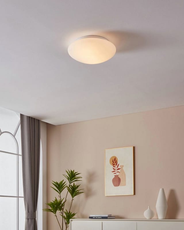 EGLO Deckenleuchte Ella Deckenlampe, Wandleuchte aus Stahl und Glas, Küchenlampe, E27, ohne Leuchtmittel, Ø 35 cm, Wandlampe, Deckenleuchte, Wohnzimmerlampe, E27 Fassung