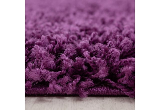 KADIMA DESIGN Teppich RHEIN Shaggy Langflor Wohnzimmer Schlafzimmer Waschbar Esszimmer, Läufer, Höhe: 32 mm, Violett, 60x110 cm, Wohnzimmerteppich Strapazierfähig Waschbar