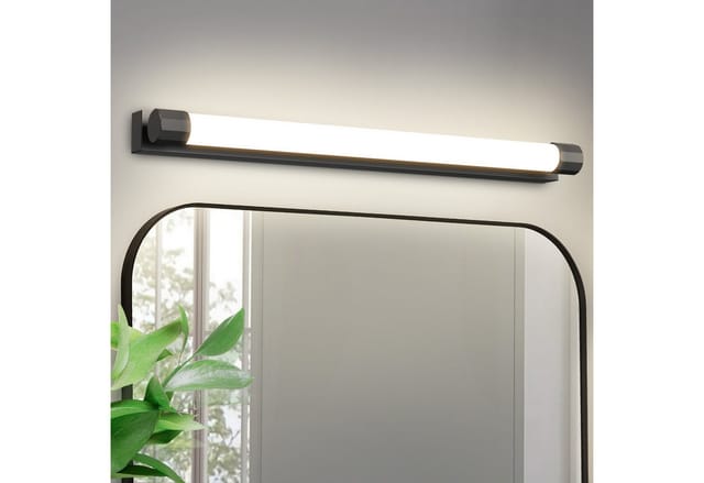ZMH LED Spiegelleuchte 50CM Spiegellampe Badezimmer Schwarz, LED fest integriert