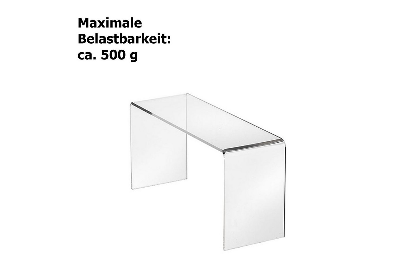 ogoPLUS Organizer Dekobrücke 200 x 70 x 100 mm, 3 mm Acrylglas, Warenträger, Dekoration