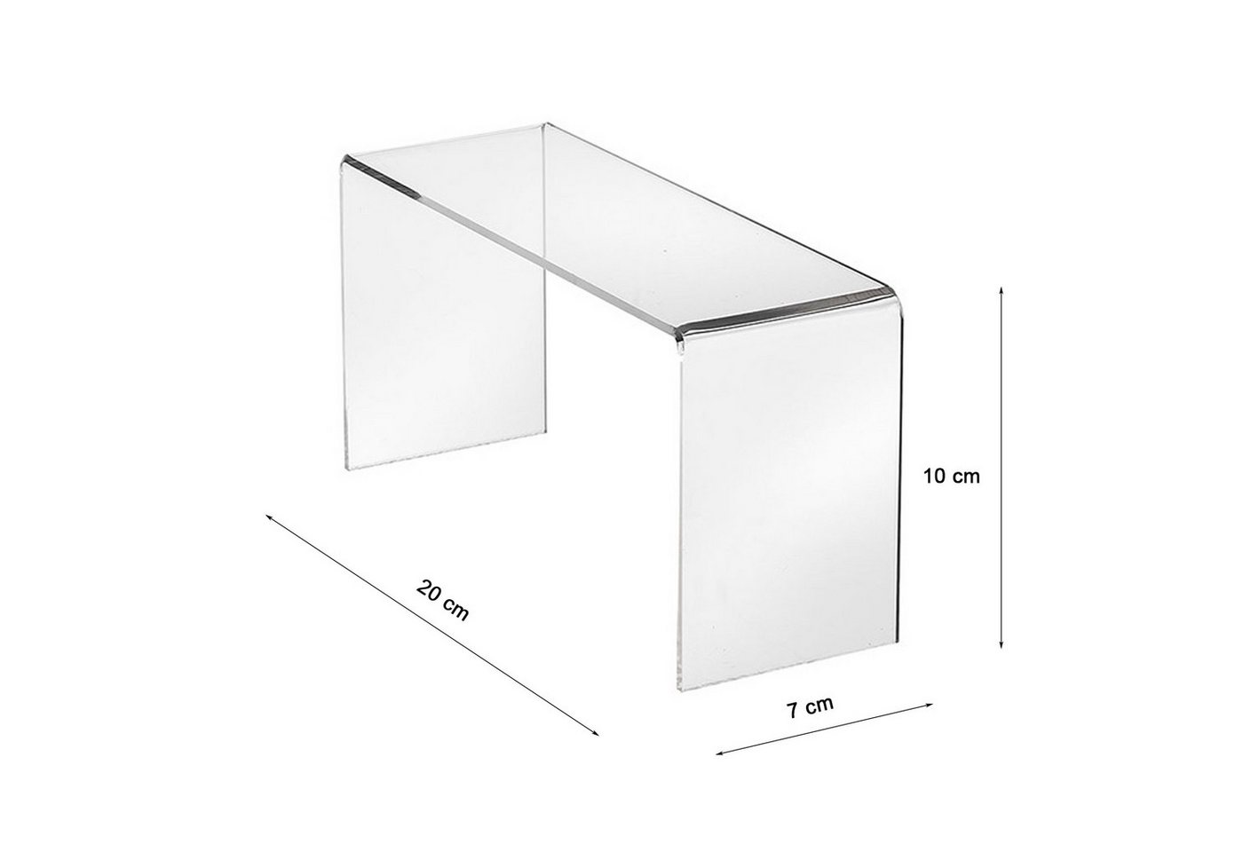 ogoPLUS Organizer Dekobrücke 200 x 70 x 100 mm, 3 mm Acrylglas, Warenträger, Dekoration Bild 3