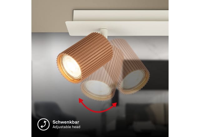 Briloner Leuchten LED Deckenspot Deckenleuchte Wandleuchte schwenkbar GU10 Deckenlampe Wohnzimmer Flur, 2-flammig, ohne Leuchtmittel, Abhängig vom Leuchtmittel, Schwarz, Beige, Coffee-Warmgrey, Wohnzimmer, Flur, Büro