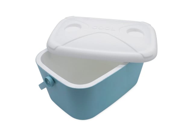 Kühlbox Mit Getränkehalter Hellblau - 20 Liter - Outdoor Thermobox Manuell Mit Tragegriff