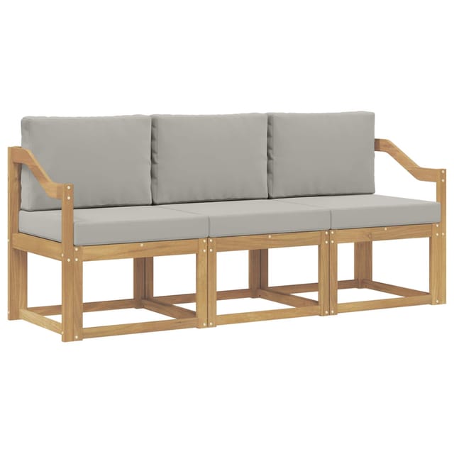 Outdoor-sofagarnitur 3 Pcs Weiß Und Hellgrau 185,5 X 63 X 73 Cm Vidaxl