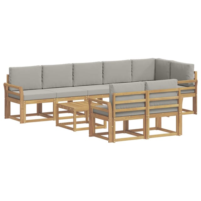Outdoor-sofagarnitur Mit Kissen 9 Pcs Weiß Und Hellgrau Vidaxl