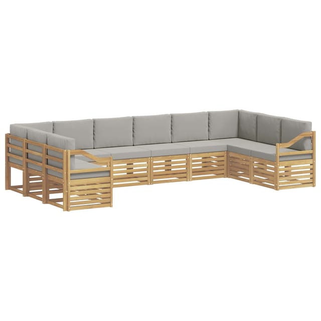 Ecksofa Set 10 Pcs Weiß Und Hellgrau 363 X 185,5 X 73 Cm Vidaxl