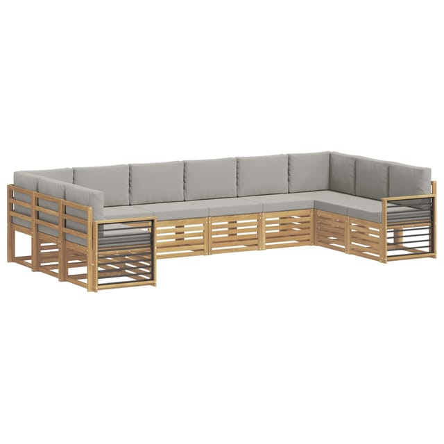 Ecksofa Set 10 Pcs Weiß Und Hellgrau 363 X 187,5 X 73 Cm Vidaxl