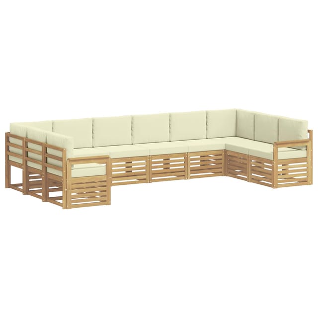 Outdoor-sofagarnitur 7 Pcs Weiß Und Creme 363 X 187,5 X 73 Cm Vidaxl