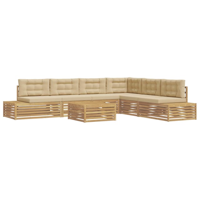 7 Stück Outdoor-sofagarnitur Polyester Weiß Vidaxl